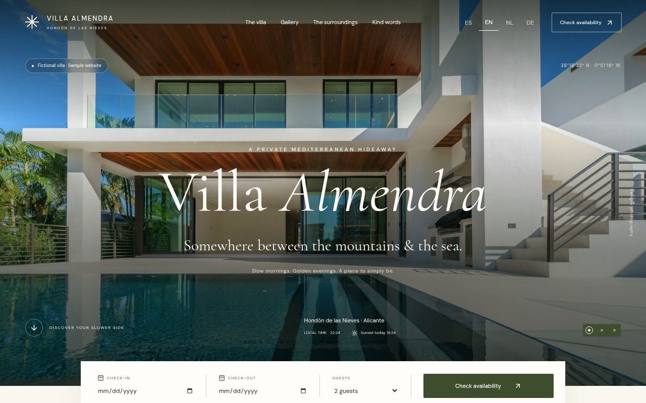 Villa Almendra — Villa de lujo con piscina infinita y reservas directas.